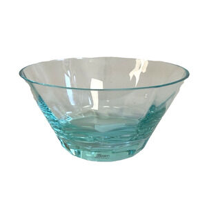 Moser Crystal Optic Bowl Aqua Blue Czech Crystal 4.75" New w/ Tag